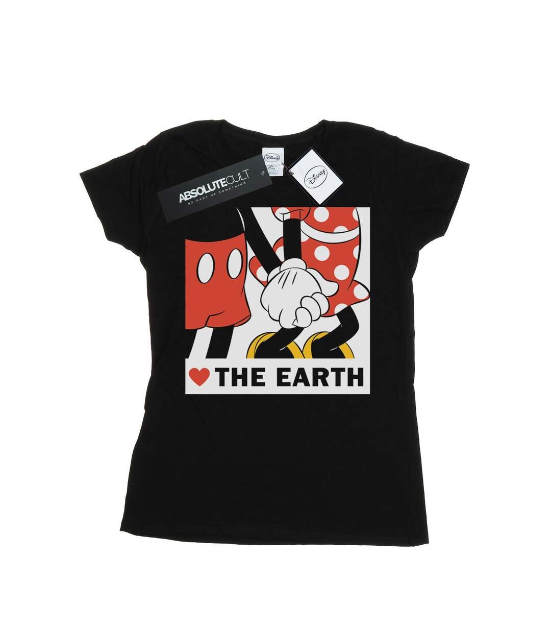 Disney T-shirt en coton Mickey Mouse Heart The Earth Femme/Ladies (Noir) - UTBI32176-1
