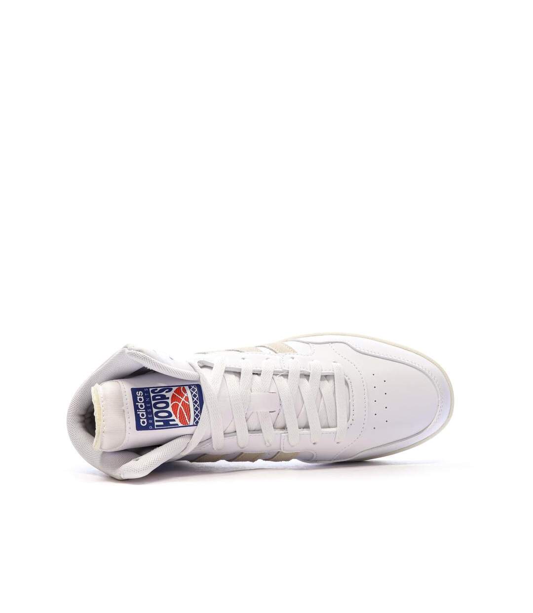 Baskets blanches/grises/bleu homme adidas hoops-4