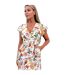 Womens/ladies Floral Polyester Belted Wrap Dress Cream Multicoloured AX Paris-4