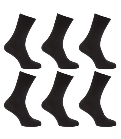 Mens Stay Up Non Elastic Diabetic Socks (Pack Of 6) (Black) - UTMB250