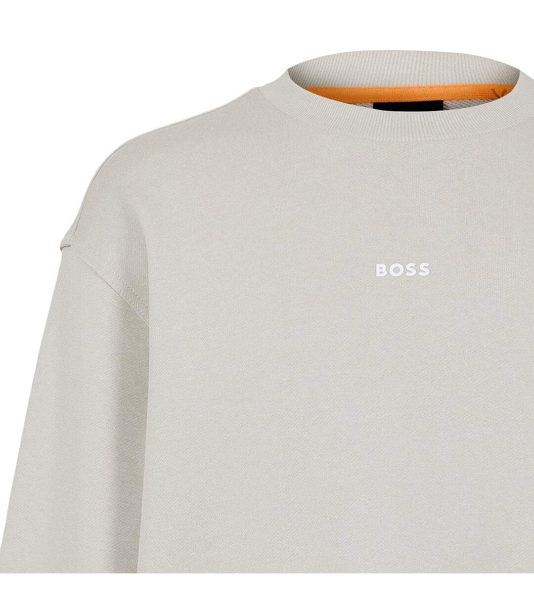 Sweat Motif/style Logo Wesmallcrew Homme Beige Clair Boss-3