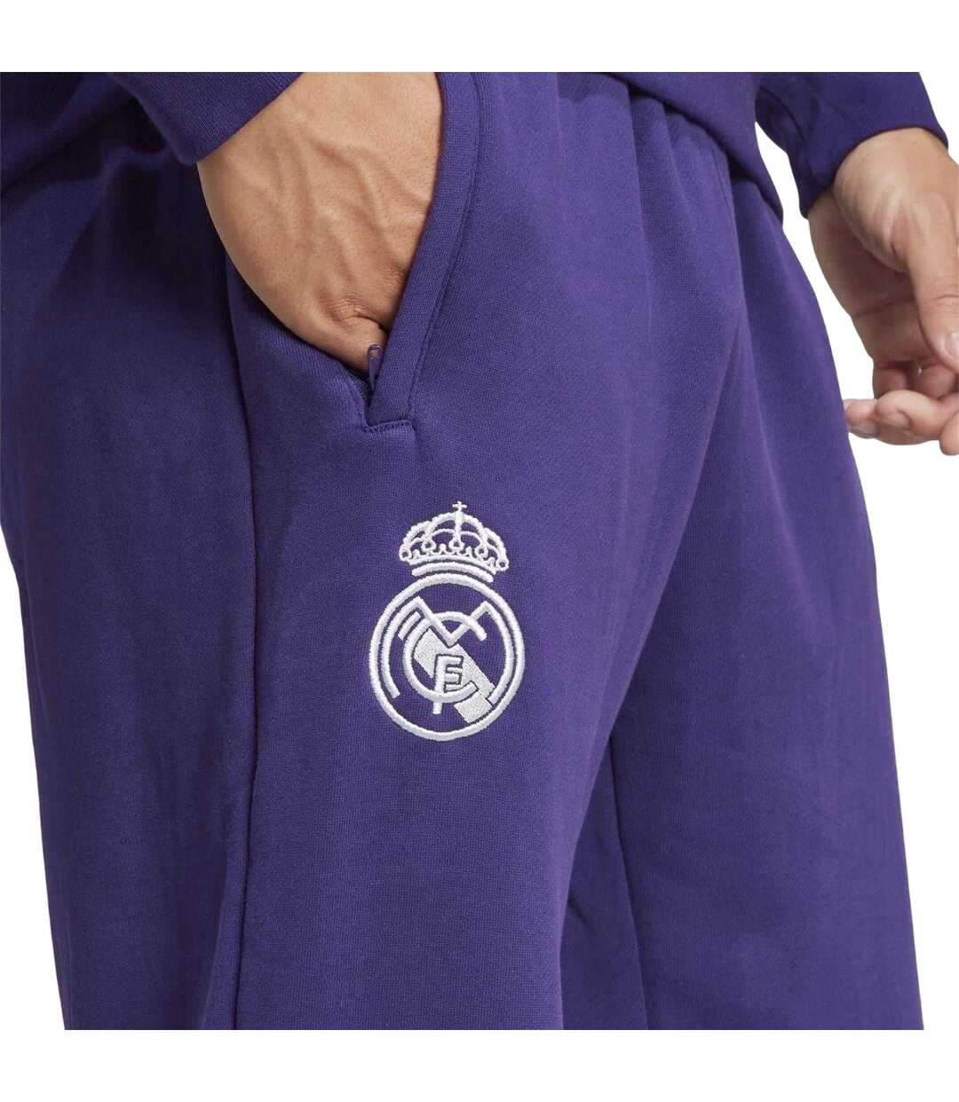 Pantalon De Survêtement Motif/style Real Madrid Cf Homme Violet Foncé Adidas-4