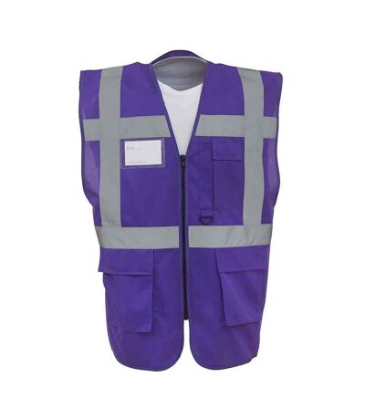 Yoko Unisex Adult Executive Hi-Vis Vest (Purple) - UTPC5507