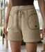Short de sport en molleton femme sable MAYFLOWER SE9039S : la fraîcheur et la légèreté pour l'été-1