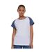 T-shirt Manches Raglan Motif/style Contrasté Femme Blanc Bleu Urban Classics-3