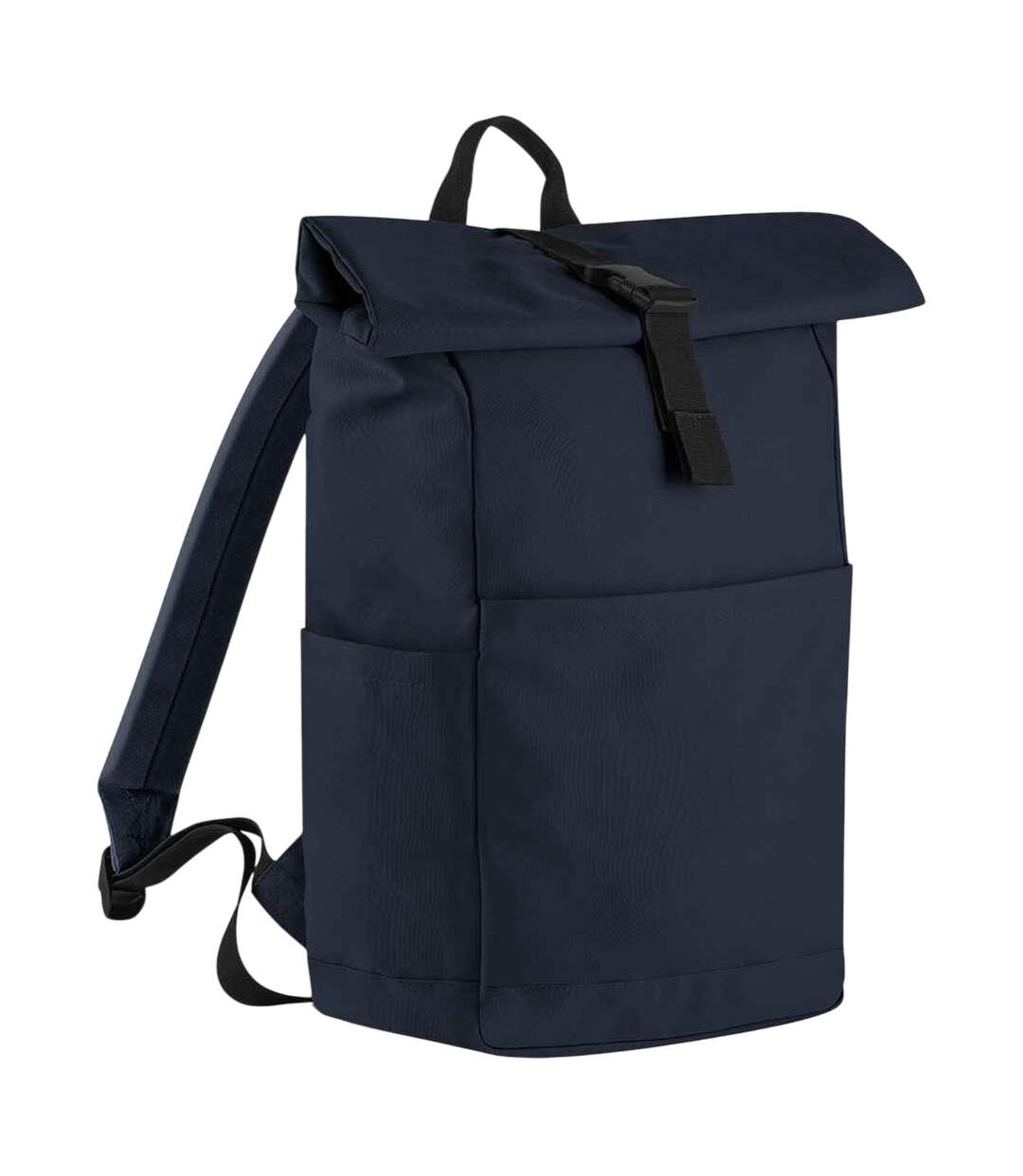 Premium roll top recycled backpack one size navy Bagbase-2