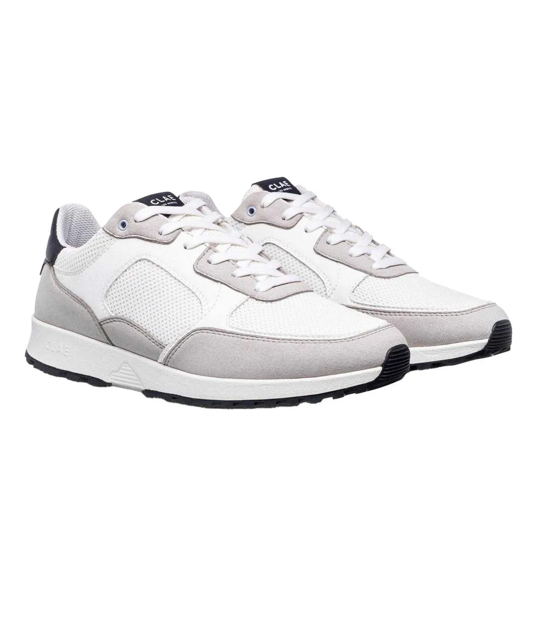 Womens/ladies Logo Low Cut Trainers White Navy CLAE-4