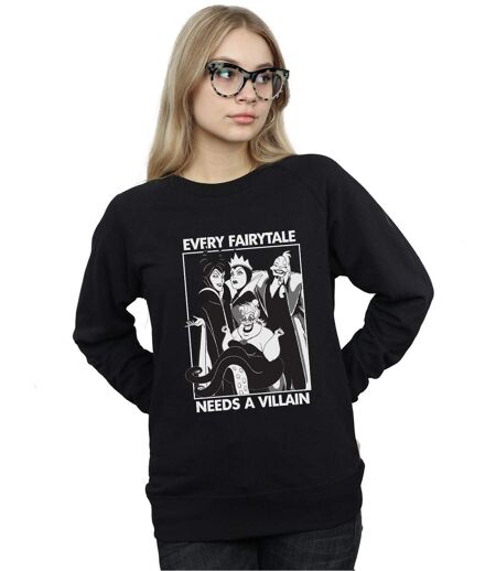 Disney Princess Womens/Ladies Every Fairy Tale Needs A Villain Sweatshirt (Black)