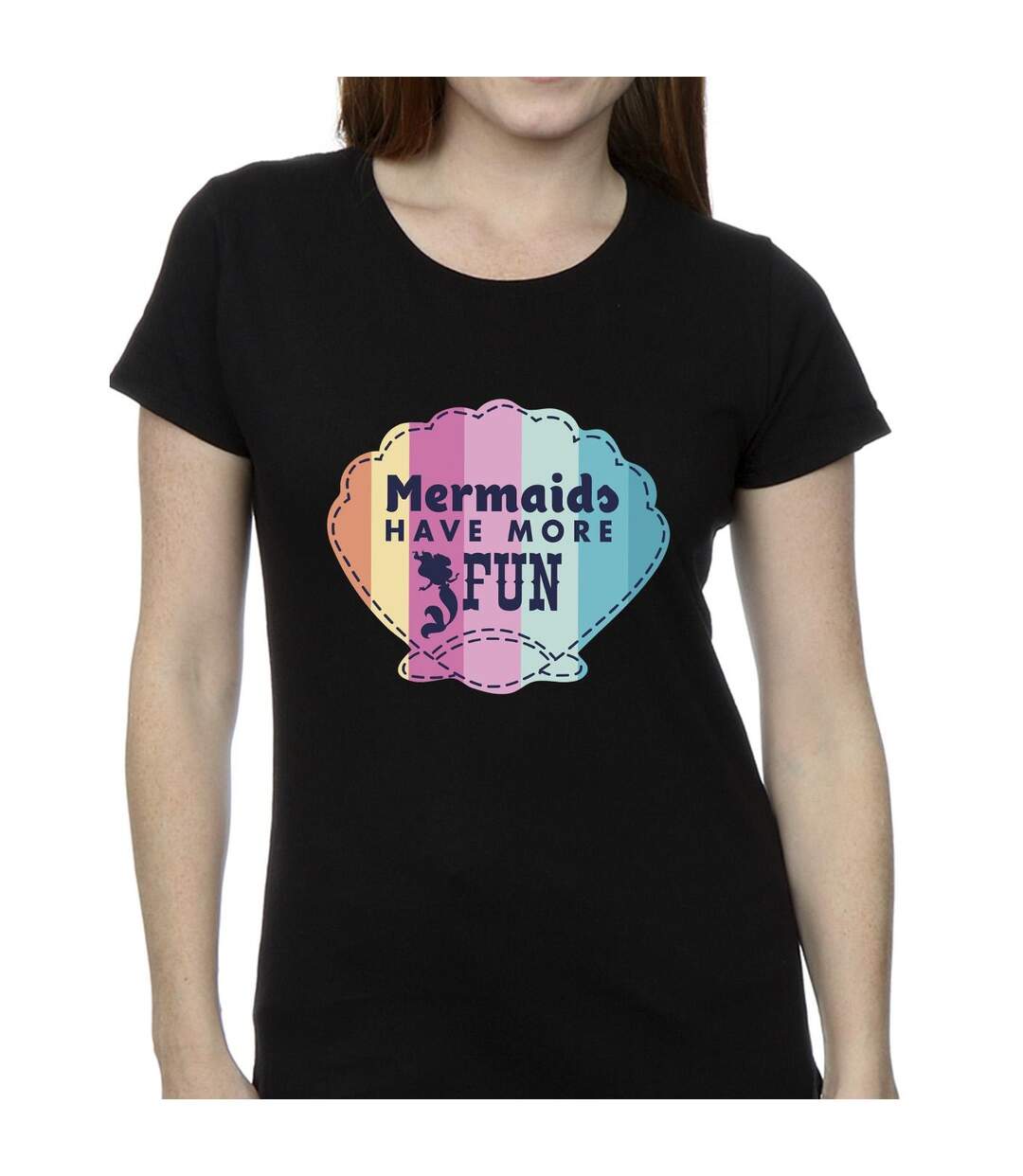 Disney T-shirt en coton amusant La petite sirène Femme/Femme (Noir) - UTBI26355-3