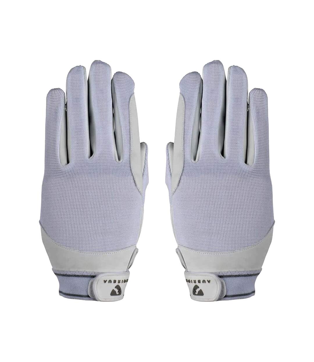 Unisex adult mesh riding gloves white Aubrion-2