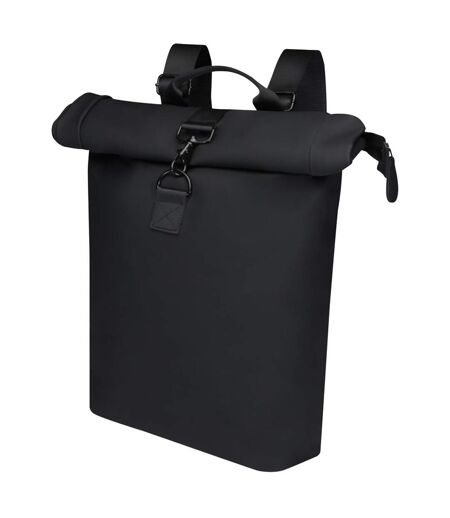 Turner roll top 12l laptop backpack one size solid black Floso