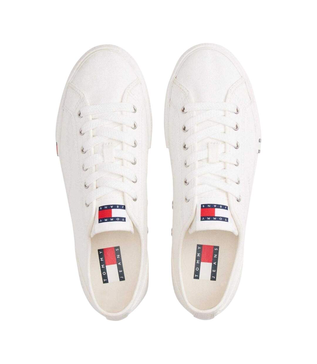 Womens/ladies Archive Canvas Trainers Ecru Tommy Jeans-3