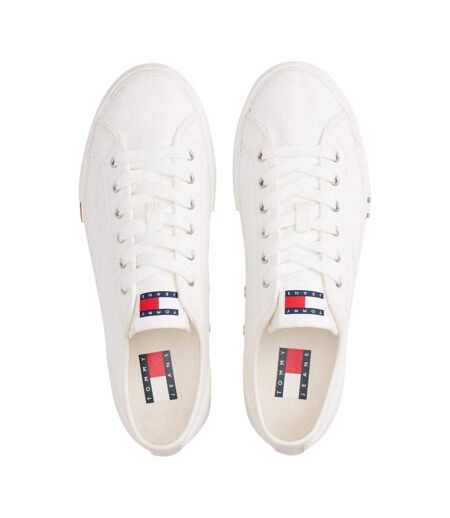 Womens/ladies Archive Canvas Trainers Ecru Tommy Jeans