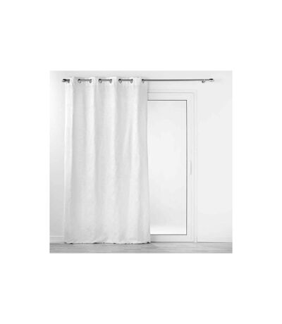 Rideau à Œillets Jacquard Floriss 140x280cm Blanc
