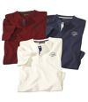 Set van 3 T-shirts met Tunesische kraag Atlas For Men