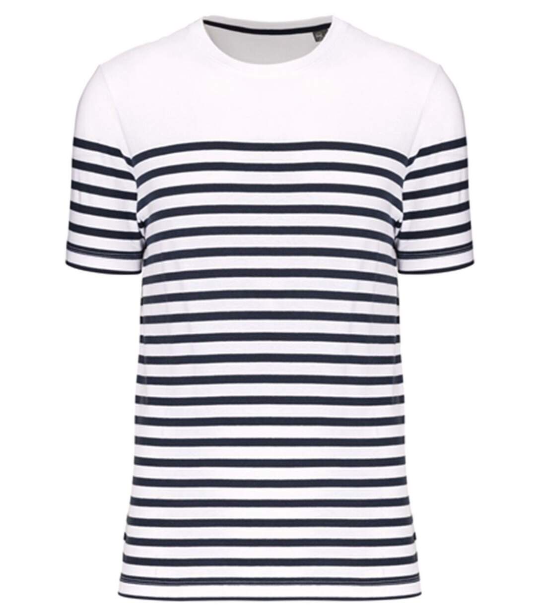 T-shirt rayé coton bio marinière homme - k3033 - blanc et bleu marine