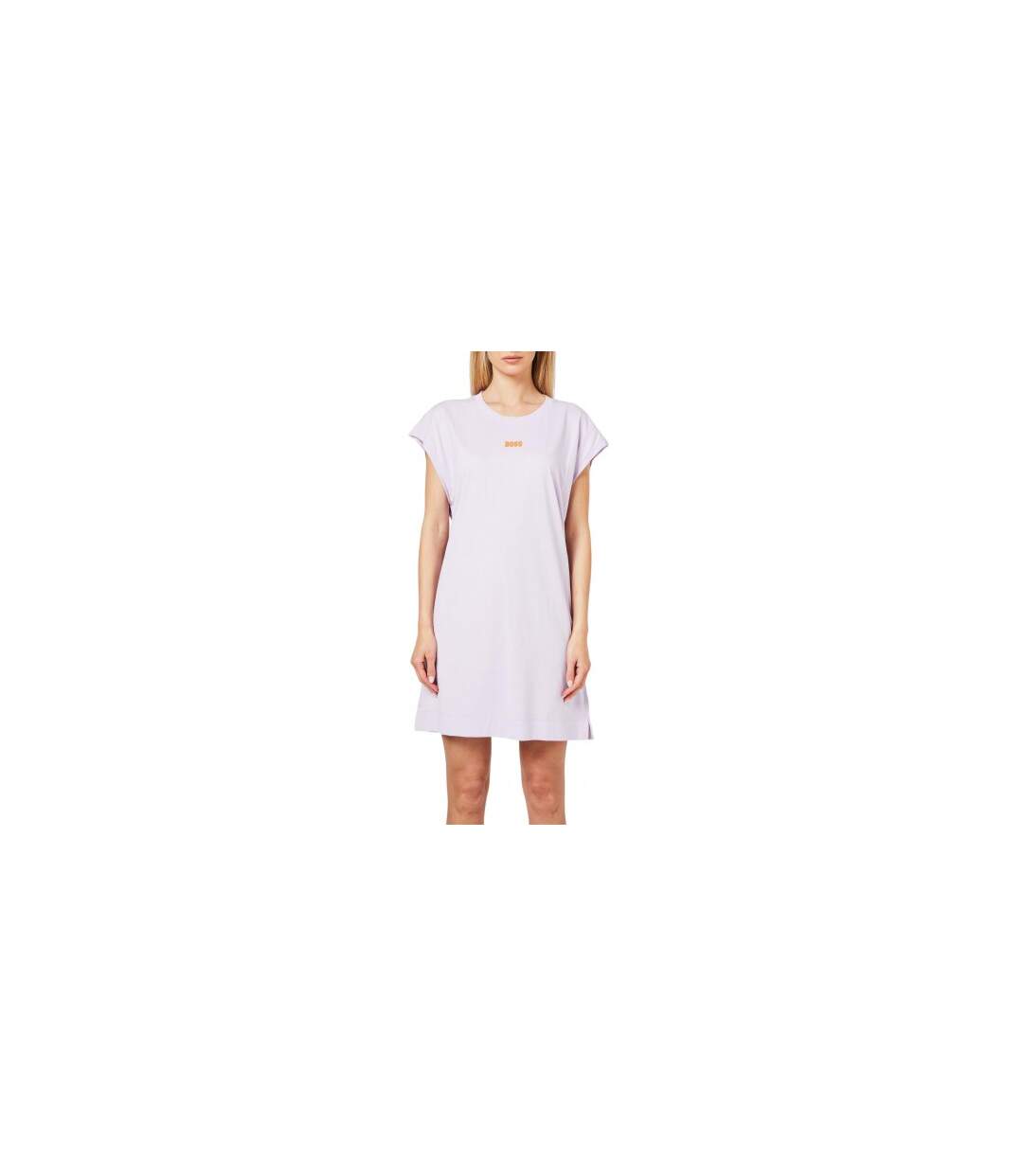 Womens/ladies Crew Neck T-shirt Dress Purple Boss-1