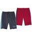 Pack of 2 Men's Sporty Shorts - Navy Red