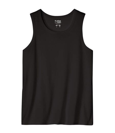 4er-Pack einfarbige Tanktops in Schwarz