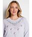 Pull doux uni brodé ajouré col rond-4