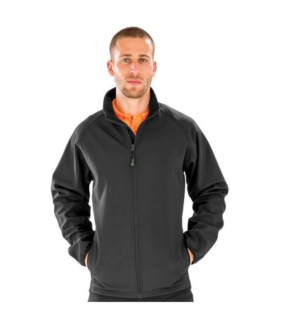 Mens Softshell Printable Jacket Black Result Genuine Recycled