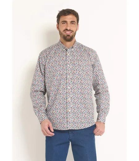 Chemise motif fleuri fantaisie
