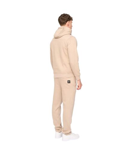 Mens Rayland Cotton Blend Hoodie Beige Gris Duck And Cover