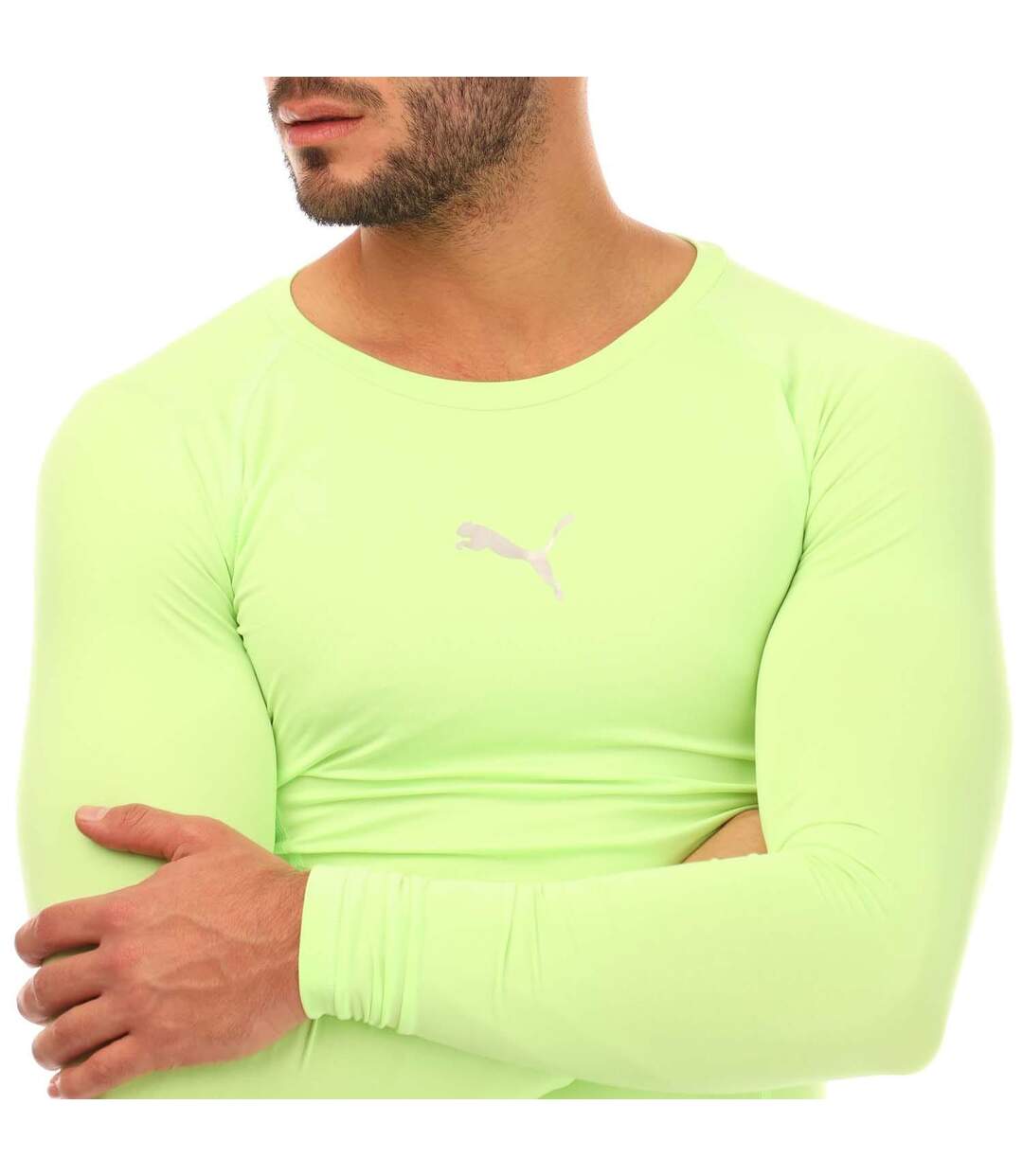 Haut Thermique Manches Longues Liga Homme Vert Clair Puma-4