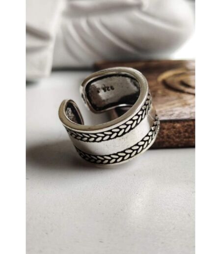 Adjustable Wide Band Sterling Silver Thick Thumb Cuff Ring