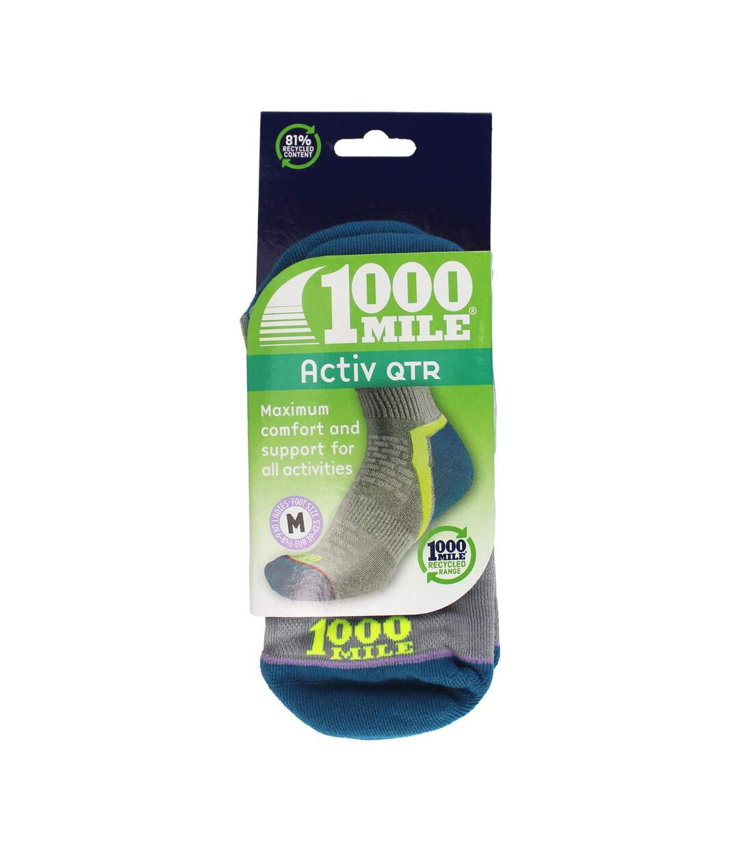 1 Pack Women's Sustainable Activ QTR Socks | Ladies Repreve Socks-2