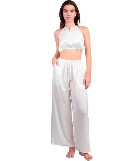 Ensemble estival satin top et pantalon Satinee Beach Admas