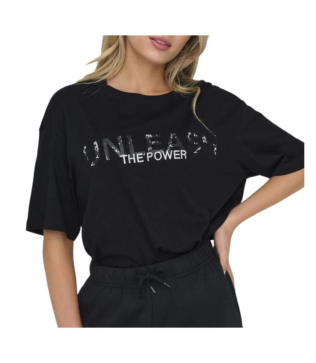 T-shirt noir femme only space life-1