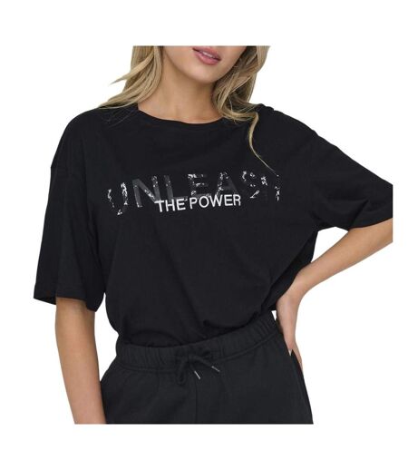 T-shirt noir femme only space life