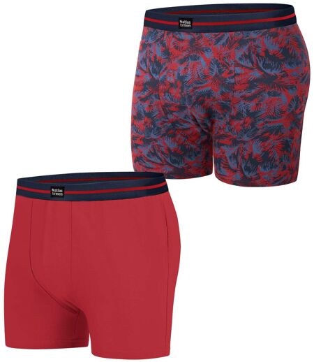 Pack of 2 Men's Red Stretch Boxer Shorts