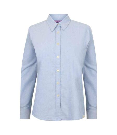 Henbury Womens/Ladies Oxford Classic Long-Sleeved Formal Shirt (Blue) - UTPC6032