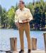 Men's Camel Stretchy Twill Pants