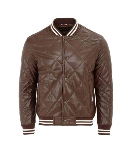 Mens Snap Bomber Jacket Coffee Firetrap