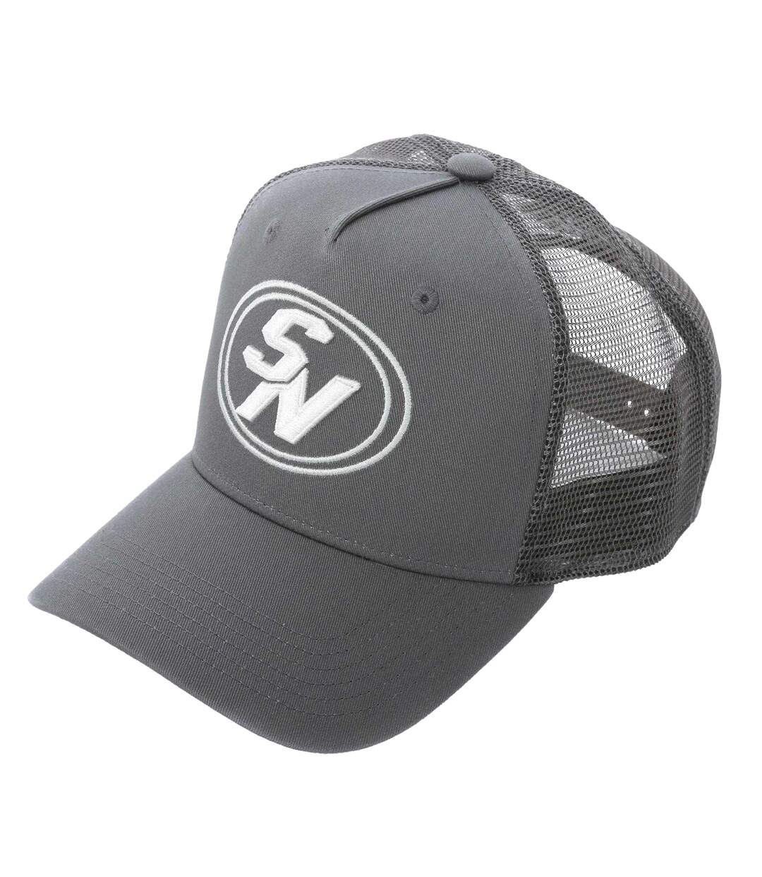 Casquette Trucker Motif/style Logo Brodé Homme Blanc Gris Societe Noir-1
