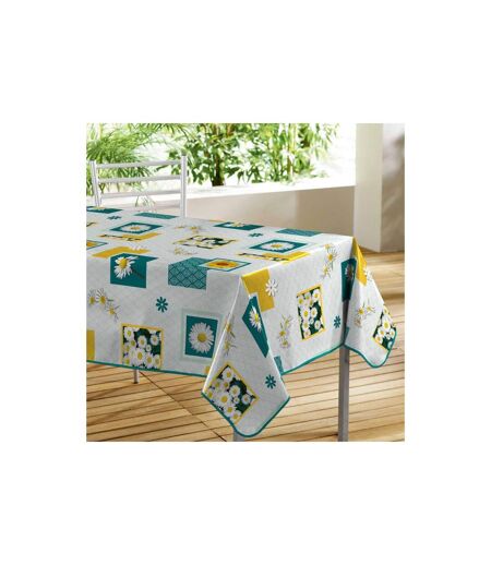 Nappe Toile Cirée Bouton d'Or 140x300cm Bleu