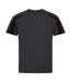 Just Cool Mens Contrast Cool Sports Plain T-Shirt (Charcoal/Jet Black)
