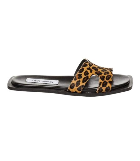 Womens/ladies Hadyn Leather H-strap Sandals Leopard Steve Madden