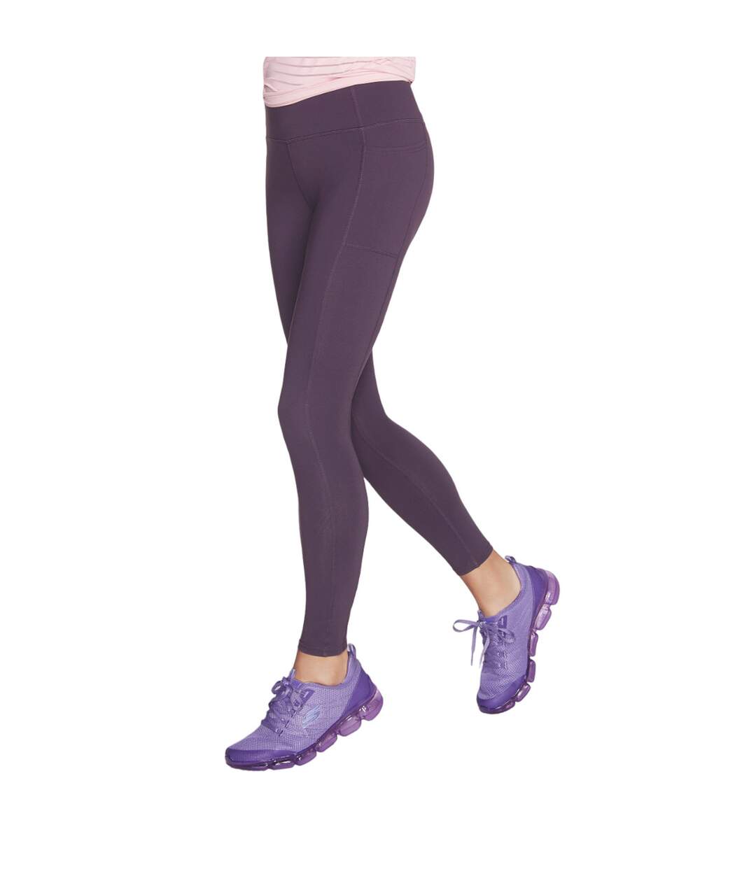 Womens/ladies gowalk wear high waist leggings dark purple Skechers-3