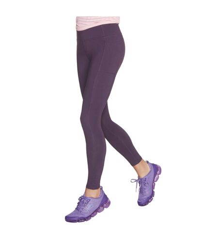 Womens/ladies gowalk wear high waist leggings dark purple Skechers