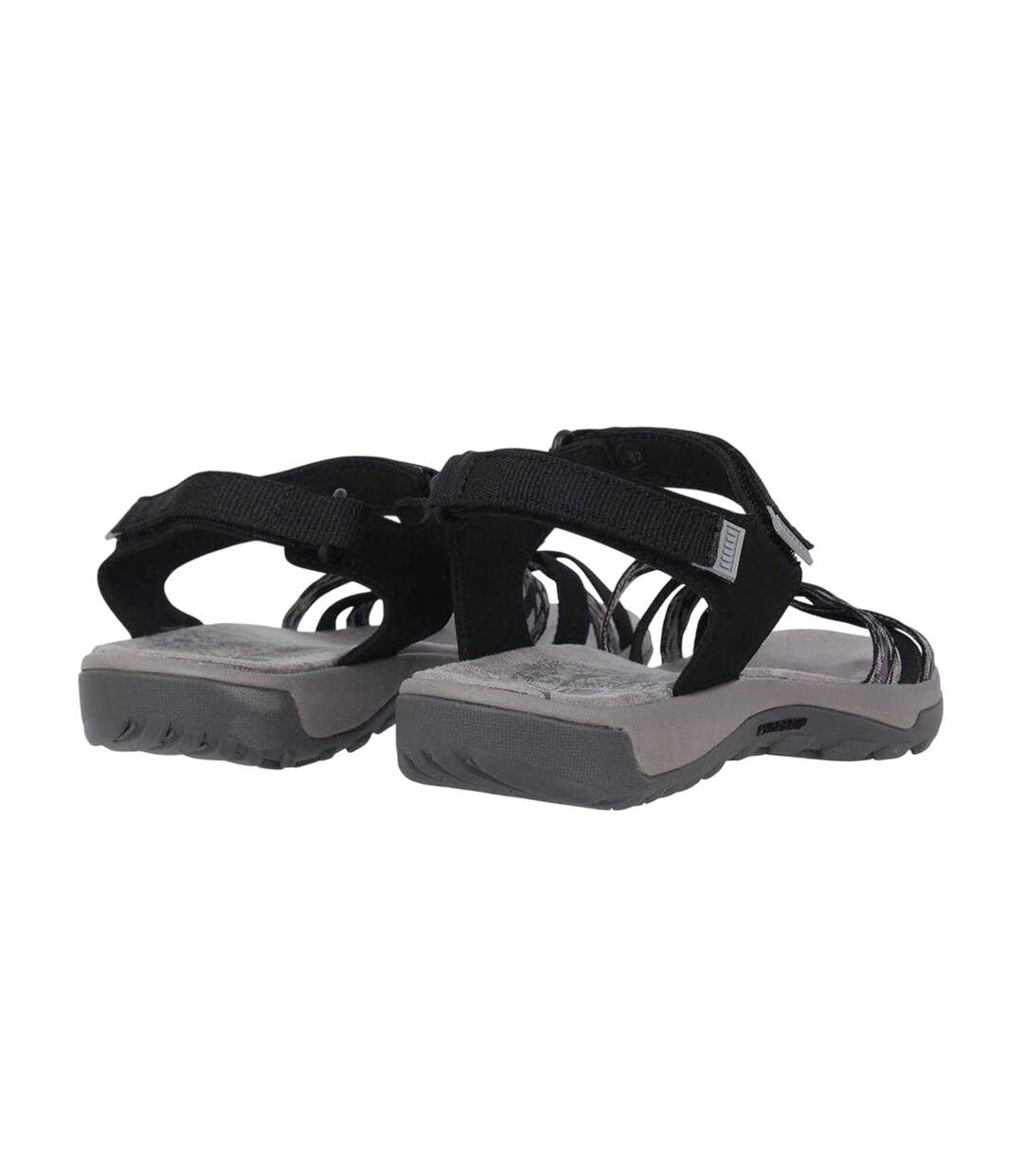 Womens/ladies Salina Cross Strap Leather Walking Sandals Black Grey Karrimor-2
