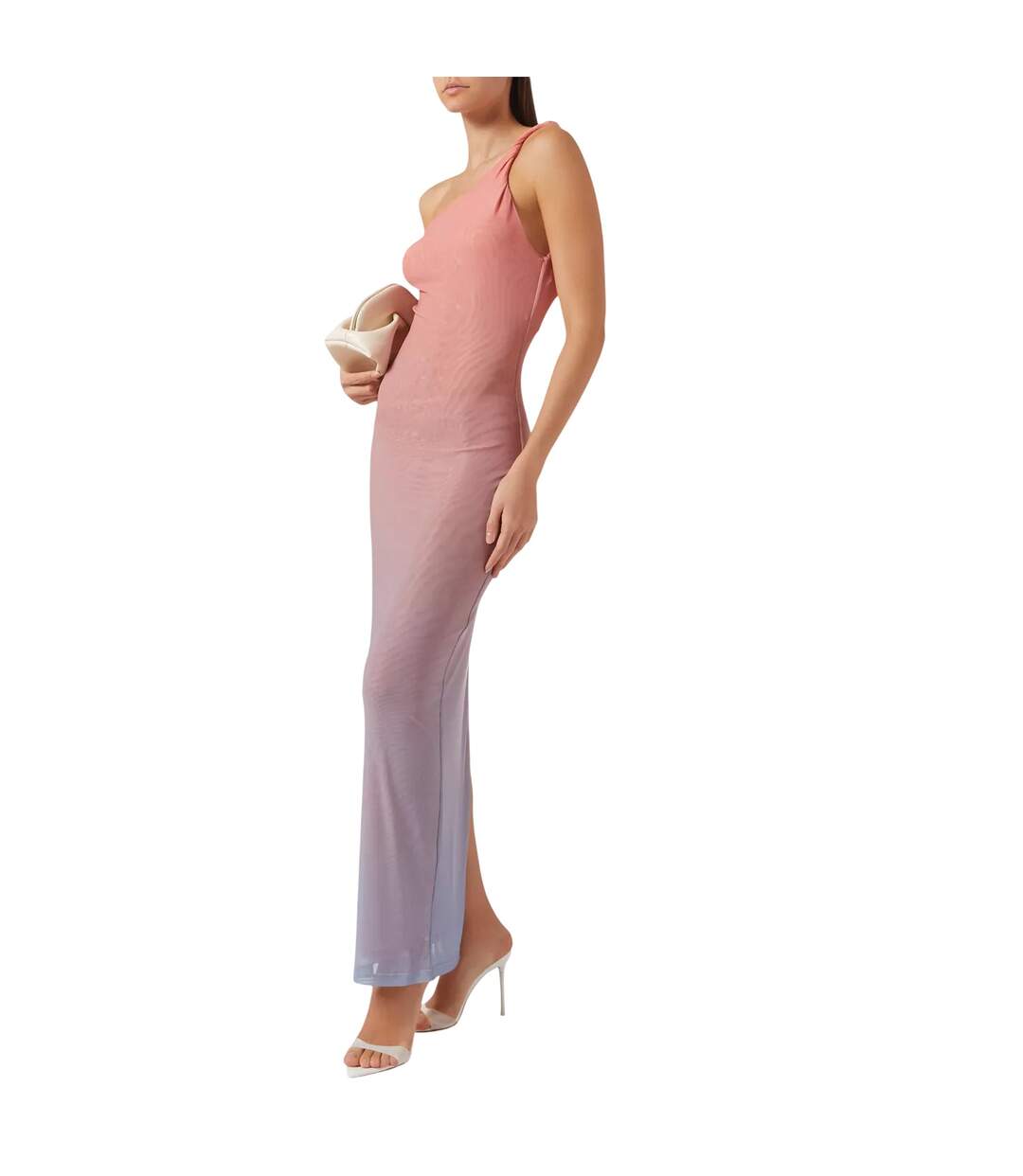 Robe Longue 1 Épaule Motif/style Ombré Femme Coucher De Soleil Good American-1