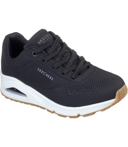 Womens/ladies uno stand on air trainers black Skechers