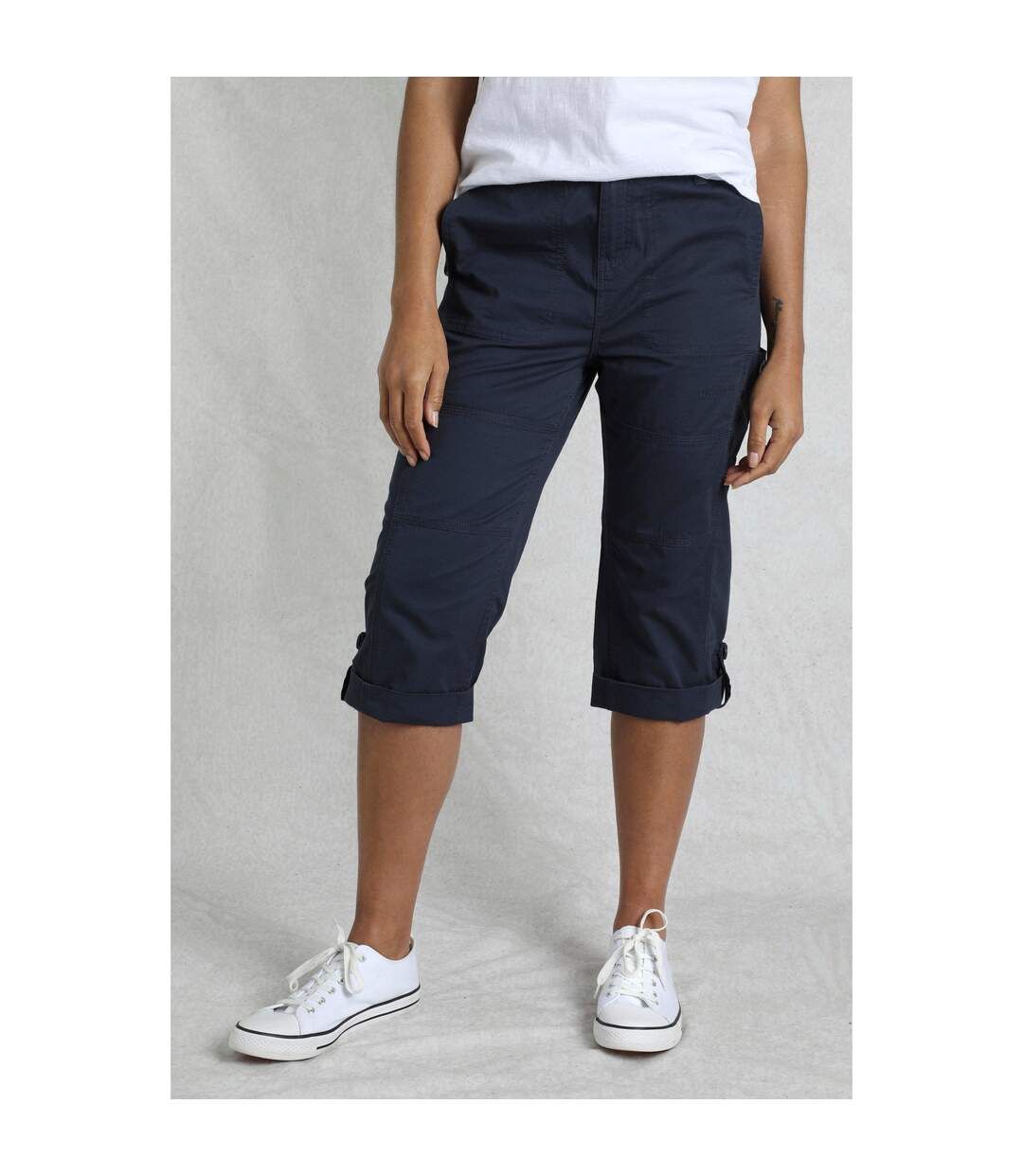 Womens/ladies salena 3/4 shorts navy Weird Fish-3