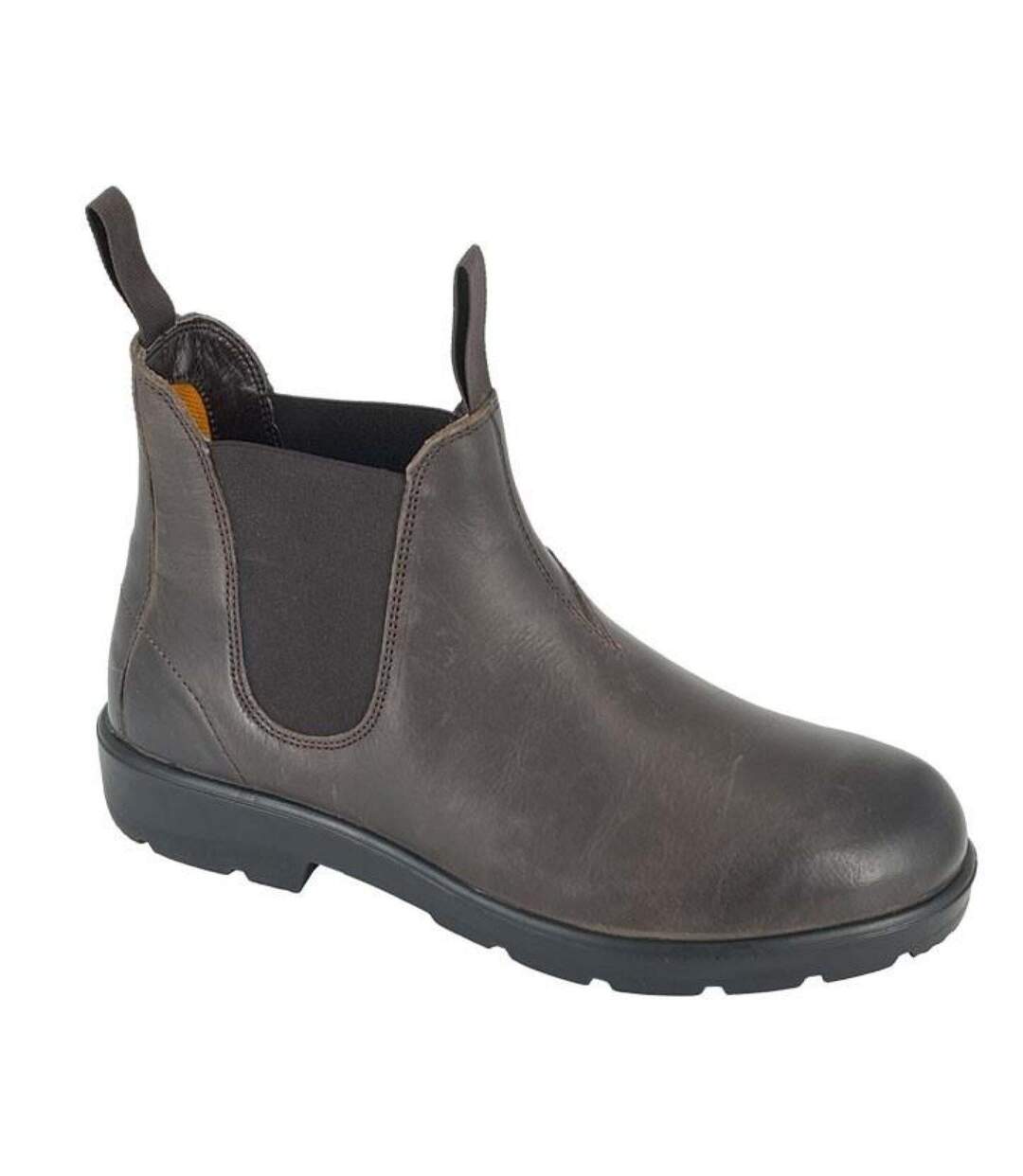 Mens Waxy Leather Chelsea Boots Brown Roamers-1