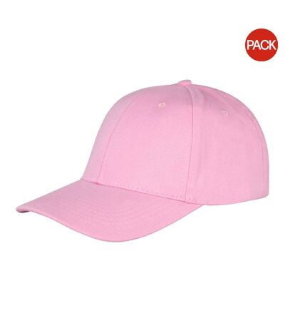 Result Unisex Core Memphis 6 Panel Baseball Cap (Pack of 2) (Pink) - UTBC4218