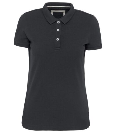 Polo vintage manches courtes - Femme - KV2207 - gris foncé